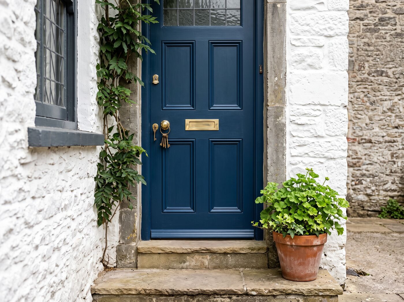 The front door of a Devon terraced house